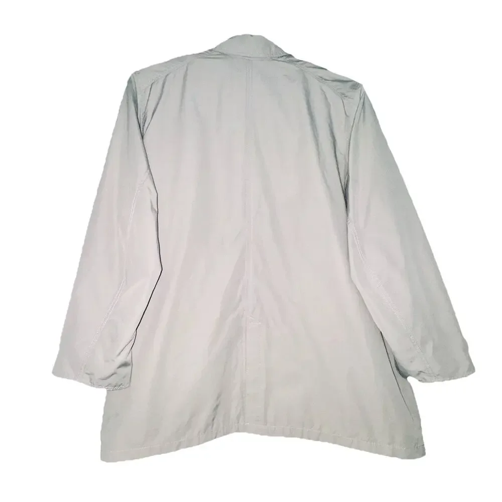 Eddie Bauer Cloud Gray Mens 2X Trench Coat Detachable Quilt Down Vest‎ Liner XXL